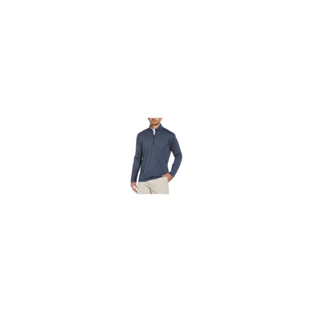 HYBRID APPAREL Mens Golf Navy Mock Neck Quarter-Zip Stretch Stretch Shirt S